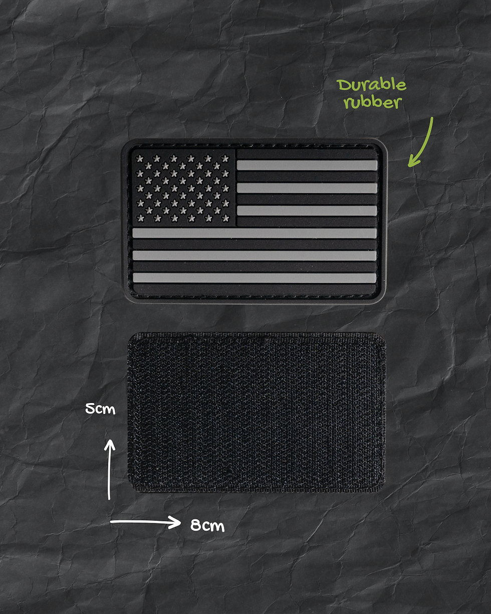 USA Flag Rubber Velcro Patch