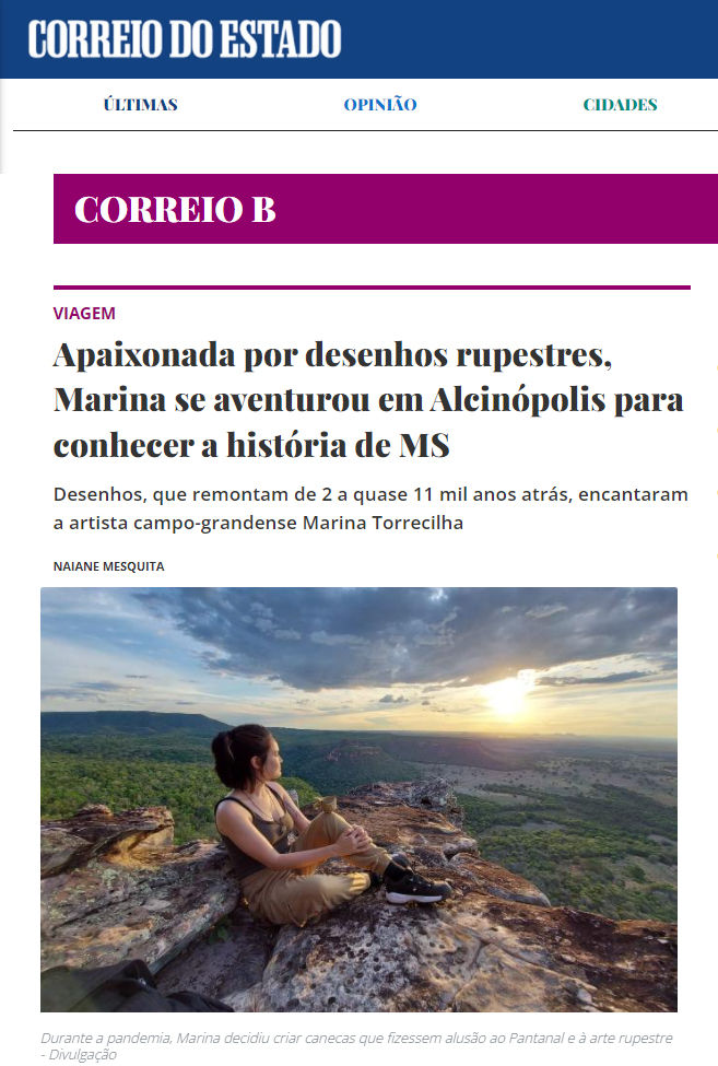 Apaixonada por desenhos rupestres, Marina se aventurou em Alcinópolis para conhecer a história de MS