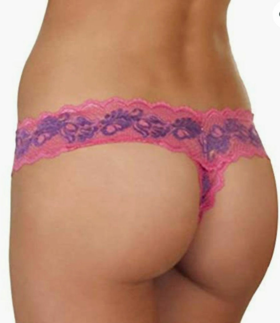 Thumbnail: Crotchless Lace V-Thong (PINK)