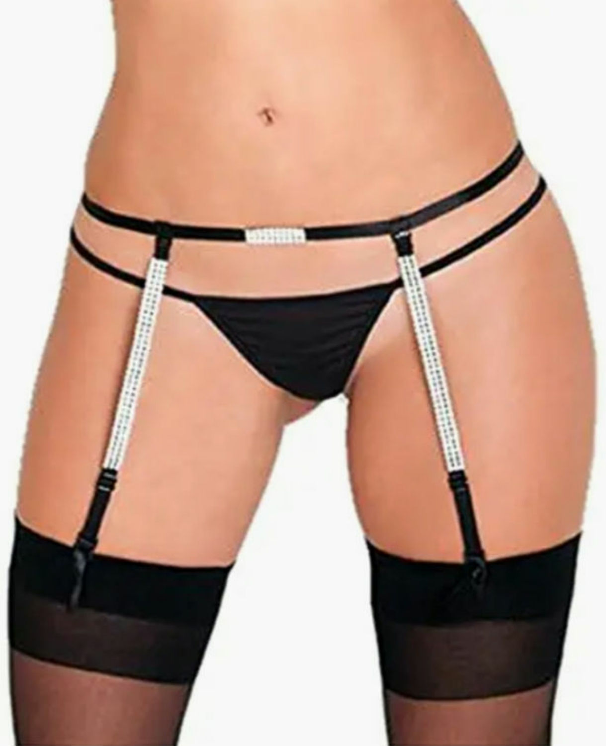 Rhinestone Garter Belt