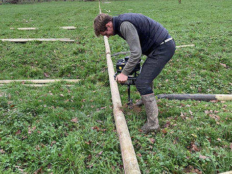 Chantier  paddocks en cours aux Écuries AGCT-pension chevaux Rennes