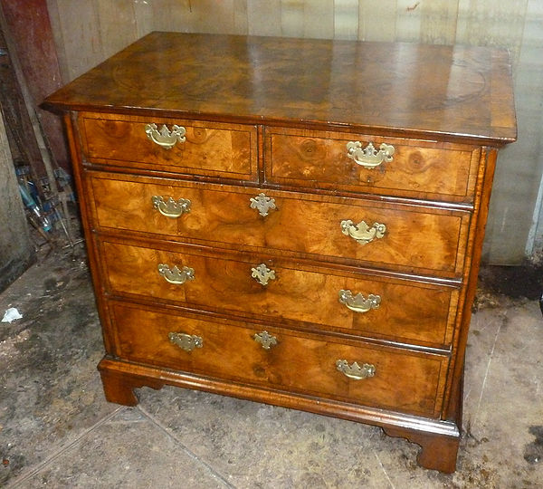 a beautiful restored early eighteenth century walnut chest of drawers