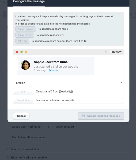 Social proof notification widget to increase credibility on your website.gif