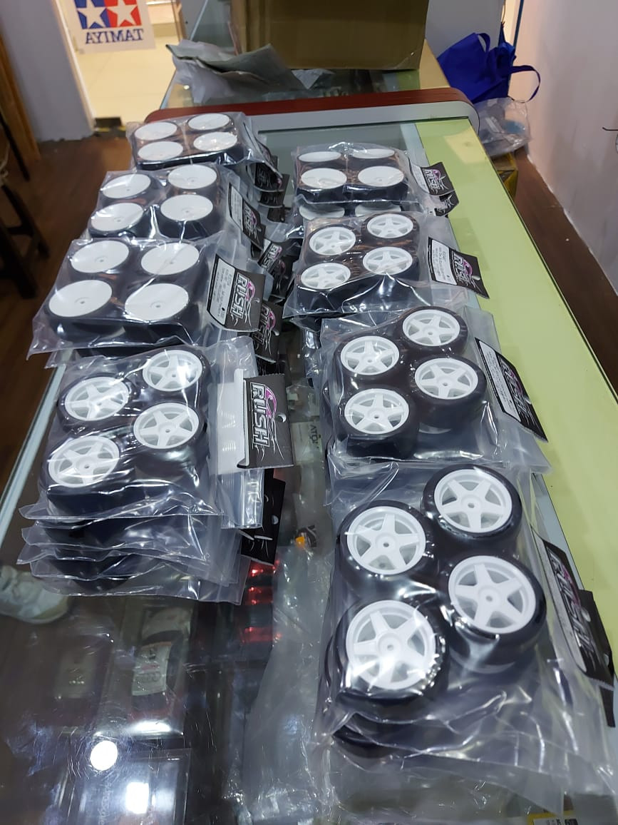 Rush M-Chassis tyres sold at RC Passion in Brunei.