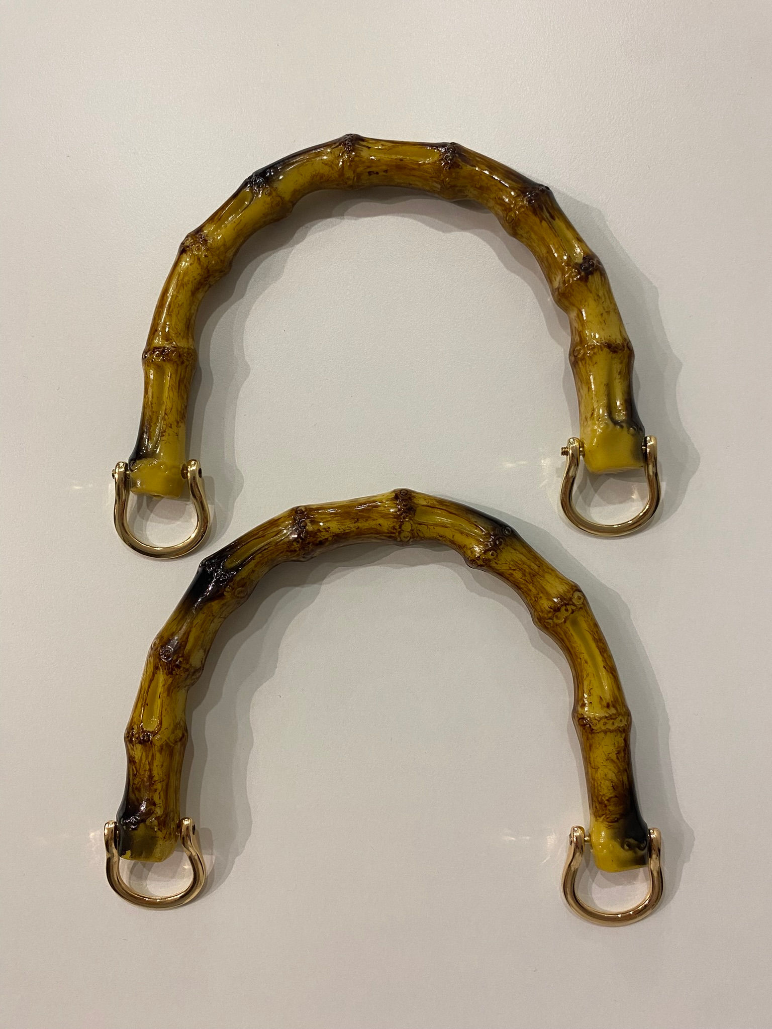 By Aynur Kos 15 cm Kulplu Metal Detaylı Bambu Çanta Sapı (Çift / Set)