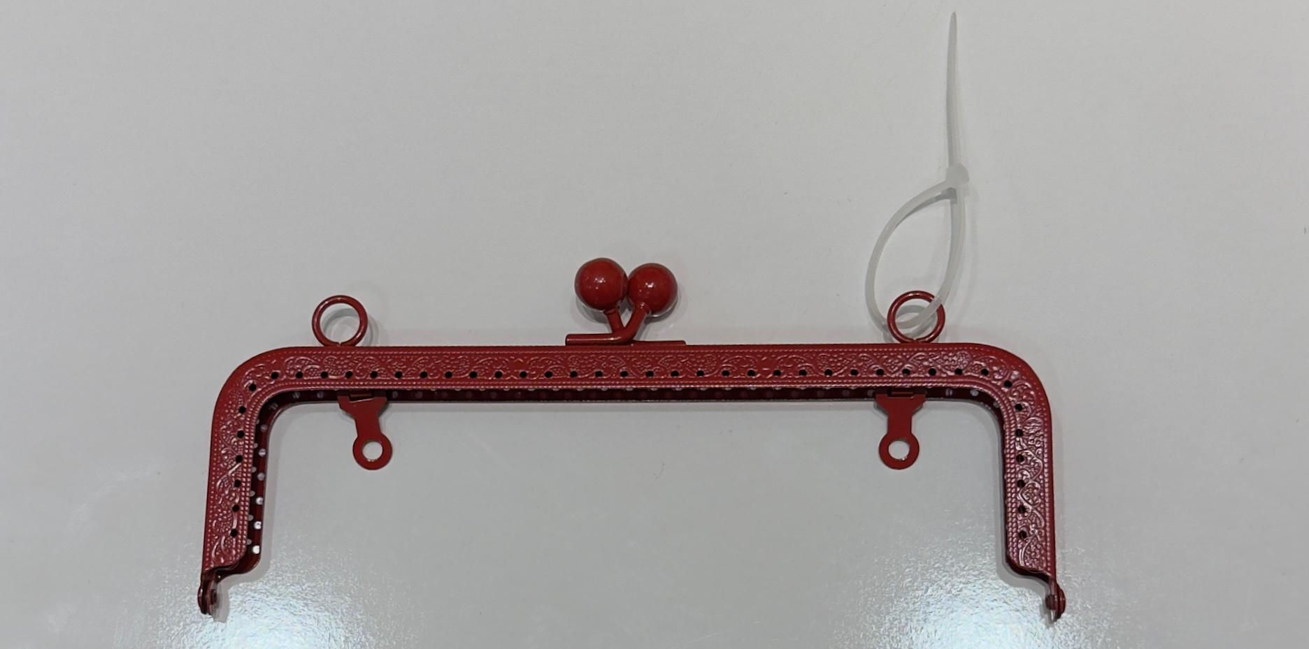 Kırmızı Desenli Metal Çanta Sapı 20 cm