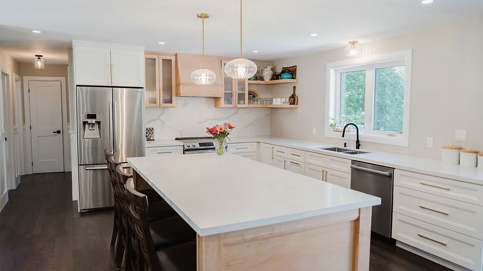 Kitchen layout reconfiguration island Mount Forest Ontario LUMA Build Design