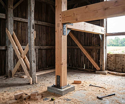 Barn renovation structural upgrade Wellington County Ontario LUMA Building Group