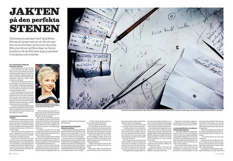 Reportage om handel med rådiamanter i Antwerpen, Belgien i tidningen Dagens Nyheter.