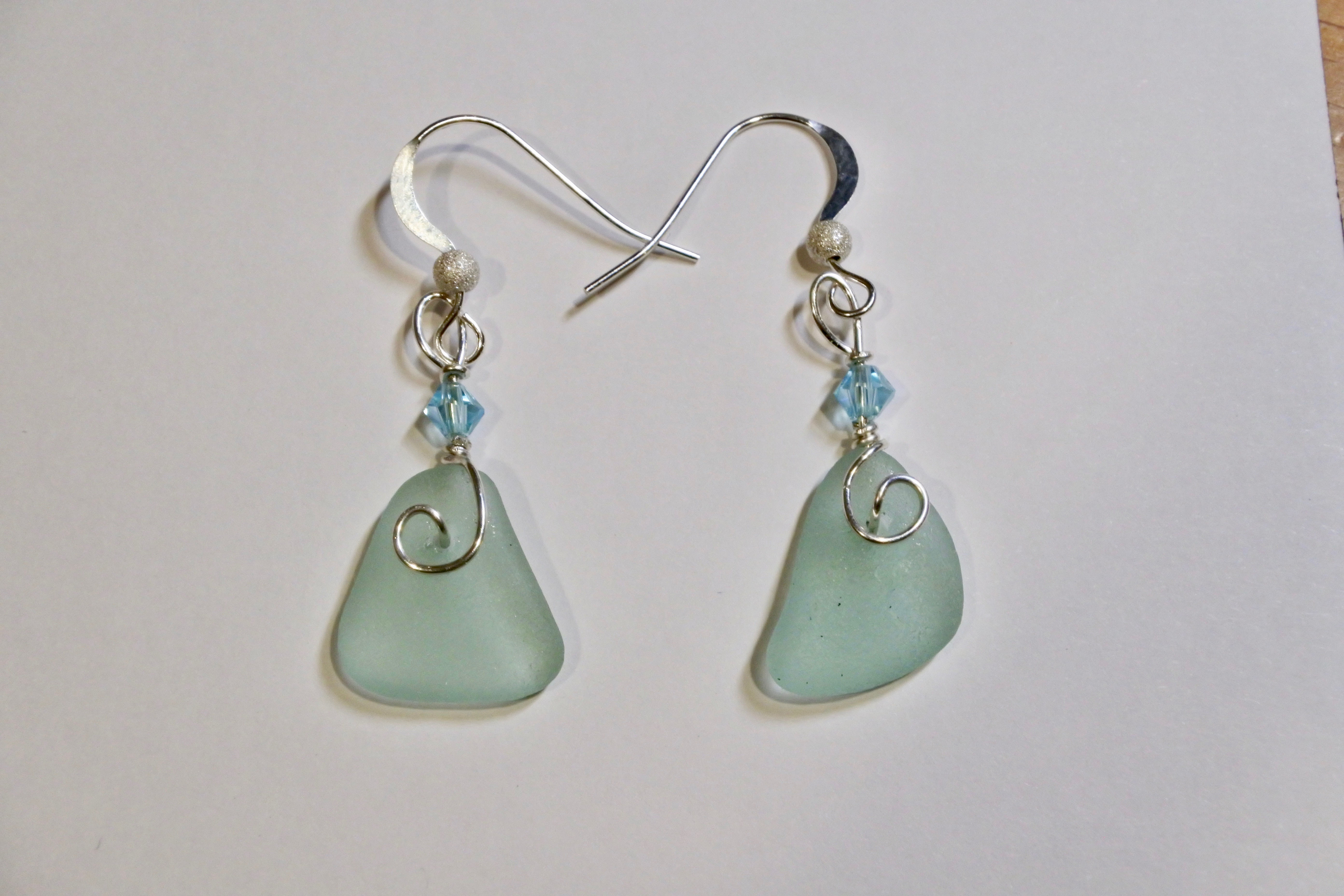 CUSTOM ORDER: Aqua Sea Glass Earrings