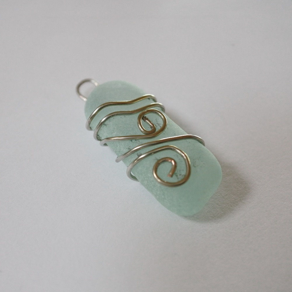 Blue/Green Sea Glass Pendant