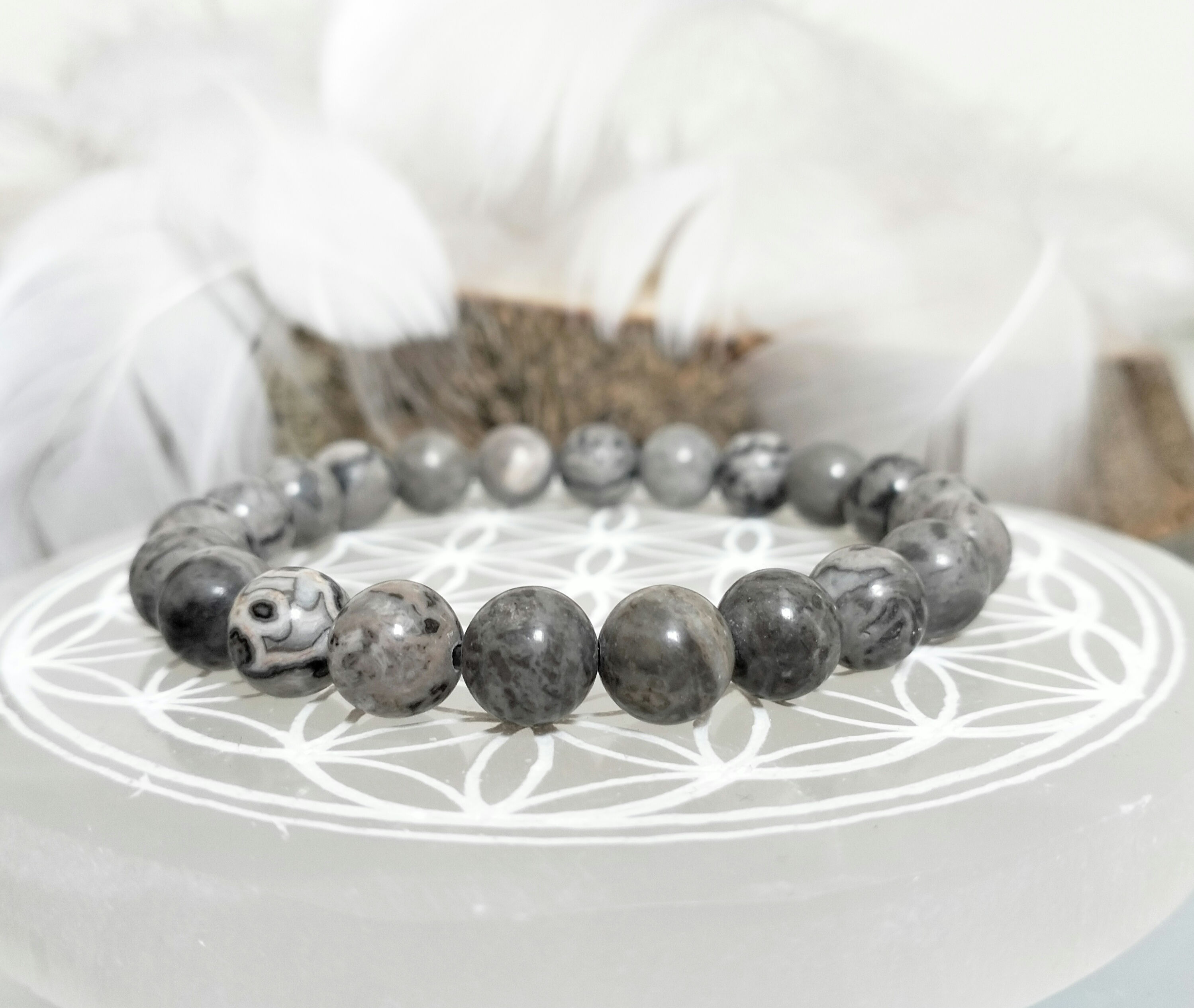 Bracelet en Jaspe Gris 