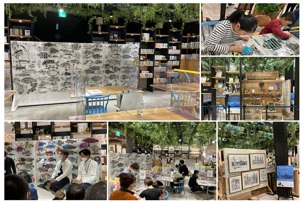 会場では米山幸助さんの作品とともに、TaiyoとAKIRAの作品も展示