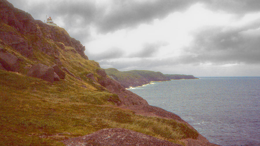Cape Spear East from the Atlantic, on the west side  you see the inlet to St John.