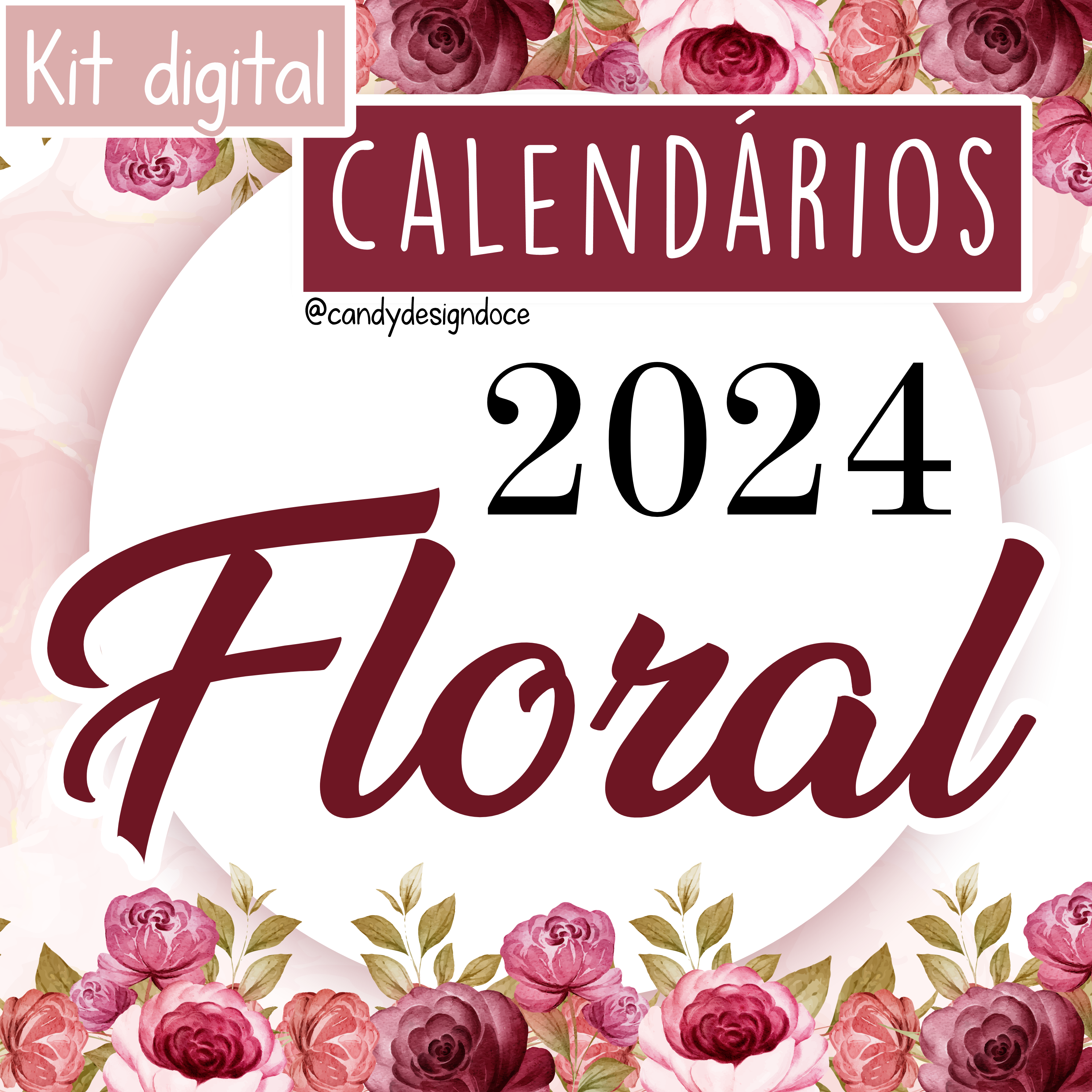 Kit Digital - Calendário floral 2024