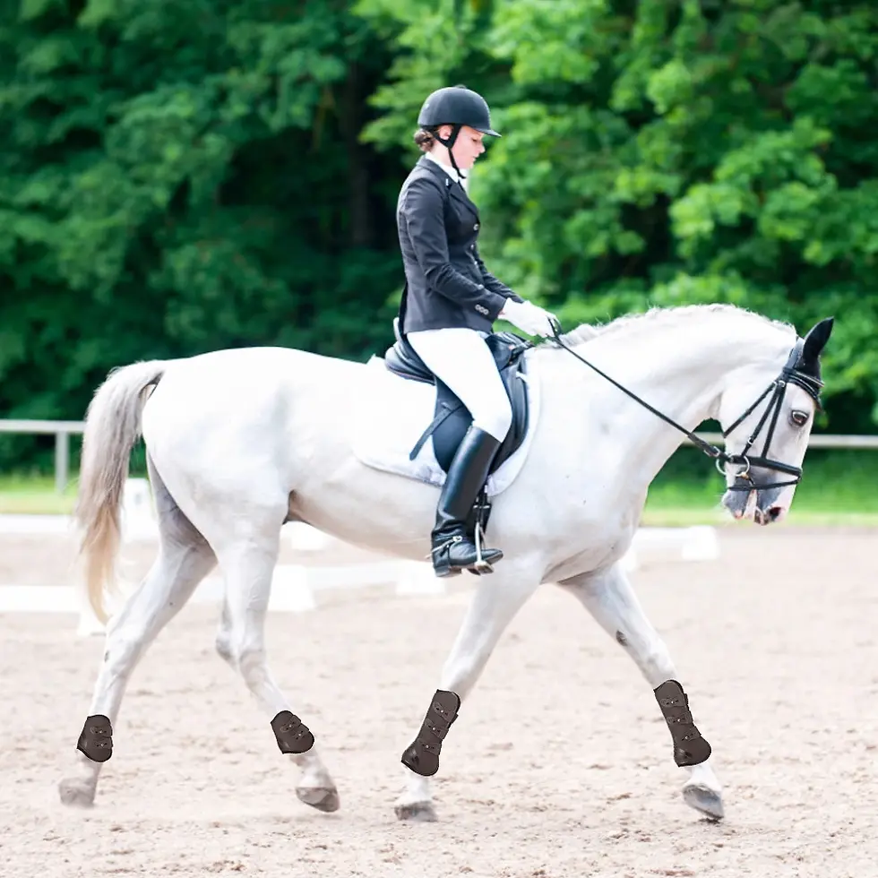 Thumbnail: Open Front Hind Leg Boots Adjustable Horse Leg Guard Hock