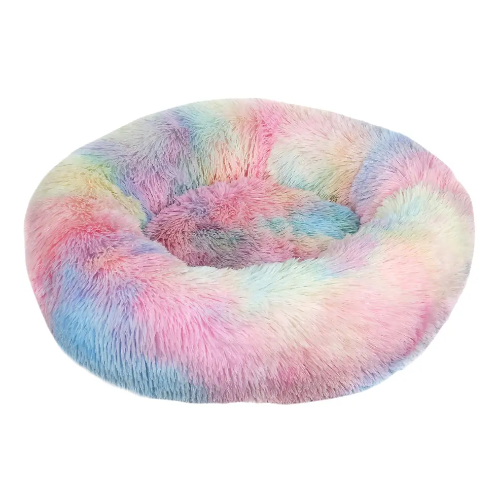 Thumbnail: Cozy Donut Pet Bed - Ultra Soft Plush Cuddler for Dogs & Cats - Warm Winter Sofa