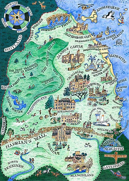 Illustration map of Northumberland
