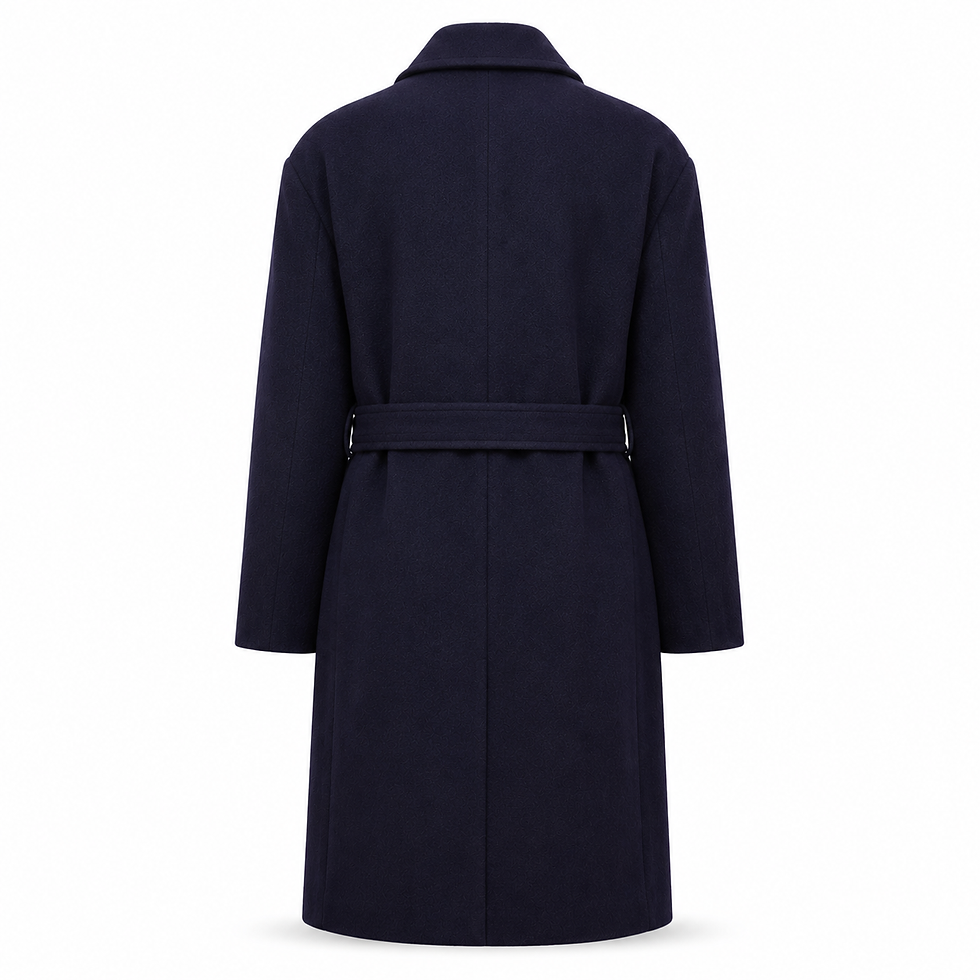 Thumbnail: Harvie & Hudson Navy Blue Cashmere Coat - Size 44