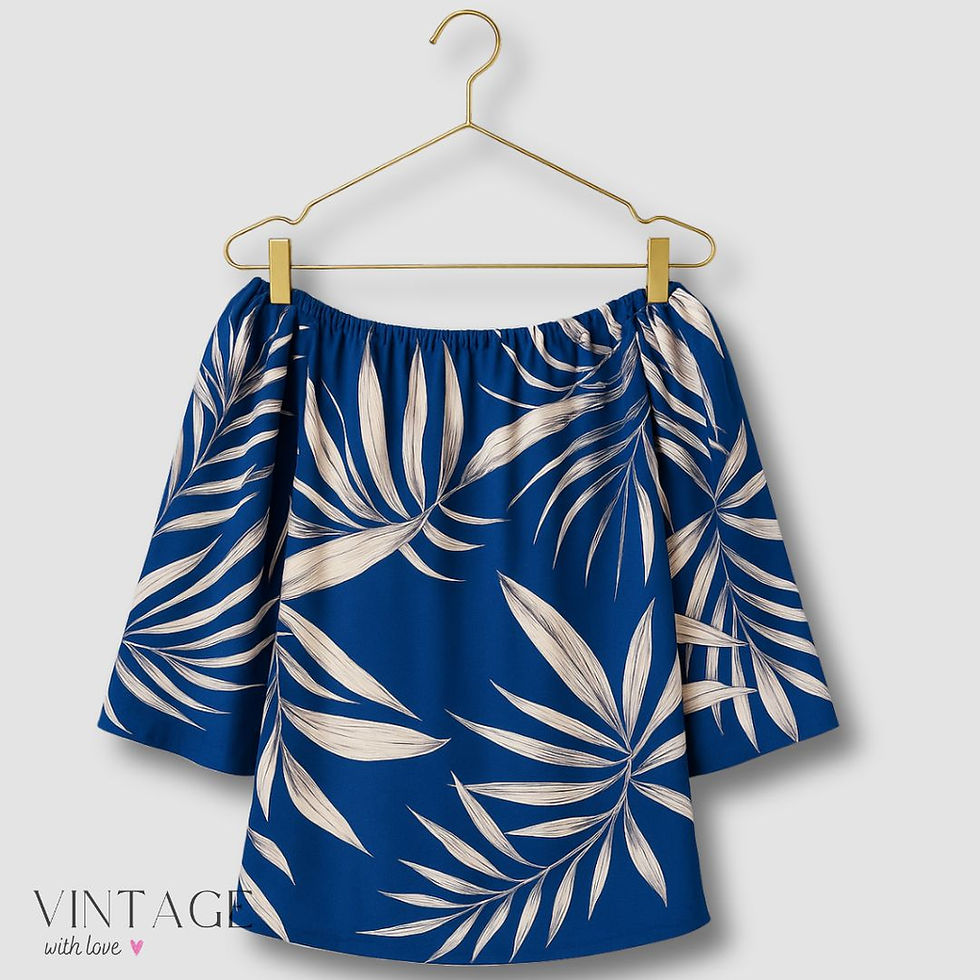 Witchery Blue & White Floral Blouse – Size M