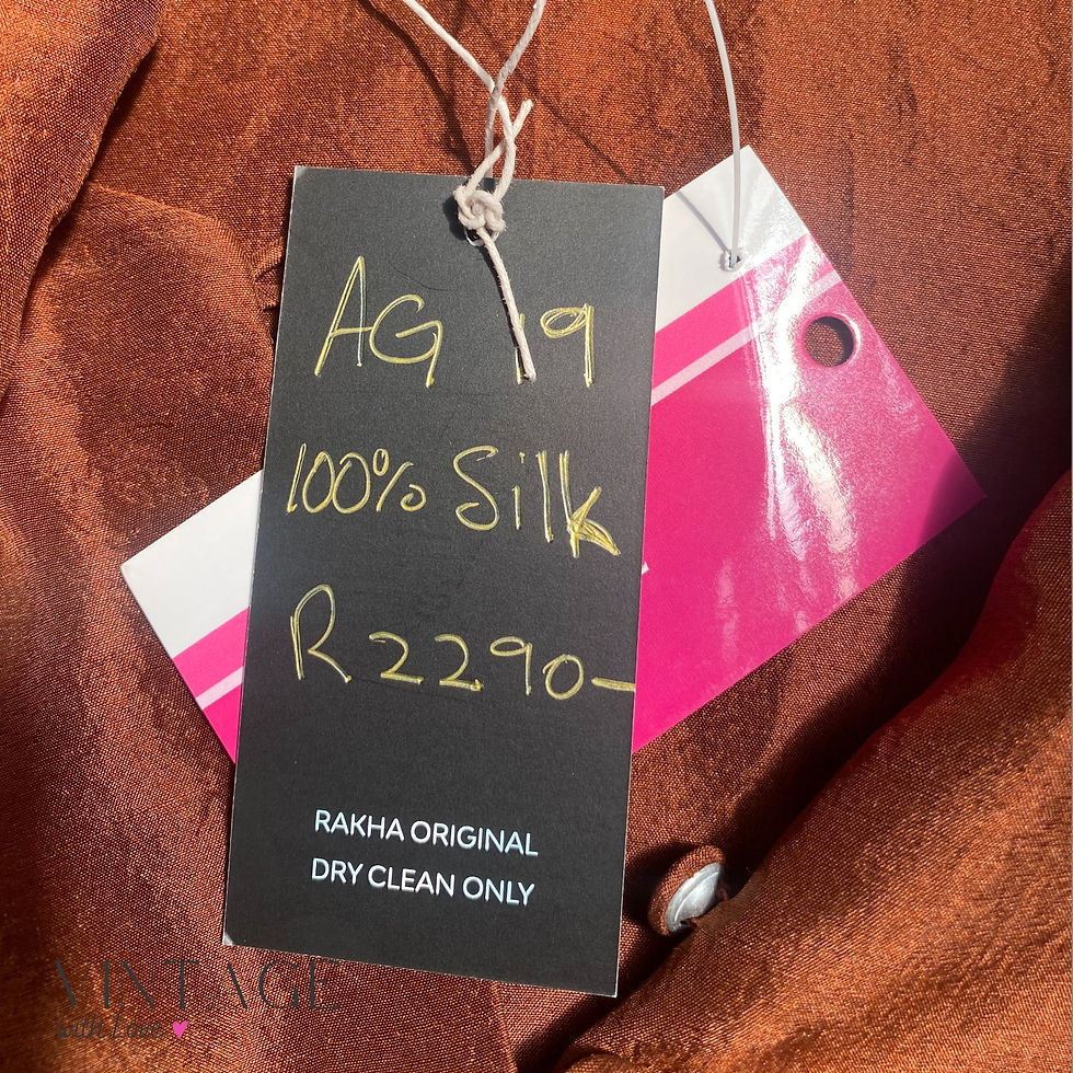 Thumbnail: Rakha Brown Silk Ruffle Top - Size M/L