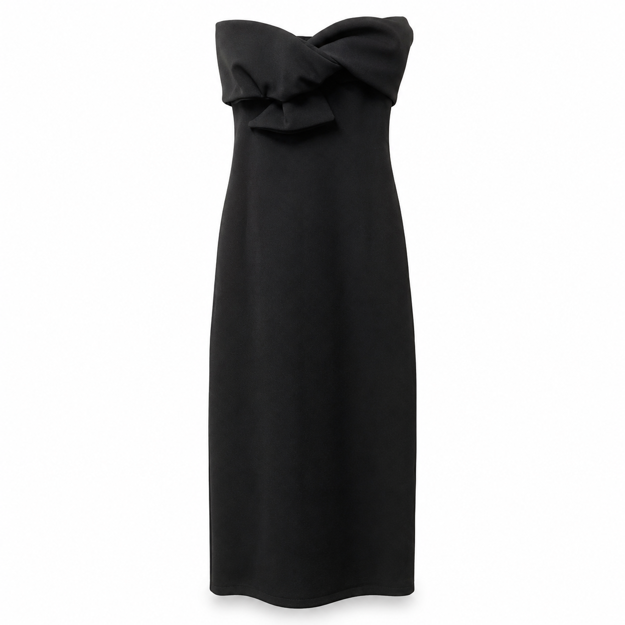 Topshop Black Strapless Bodycon Dress - Size UK 8