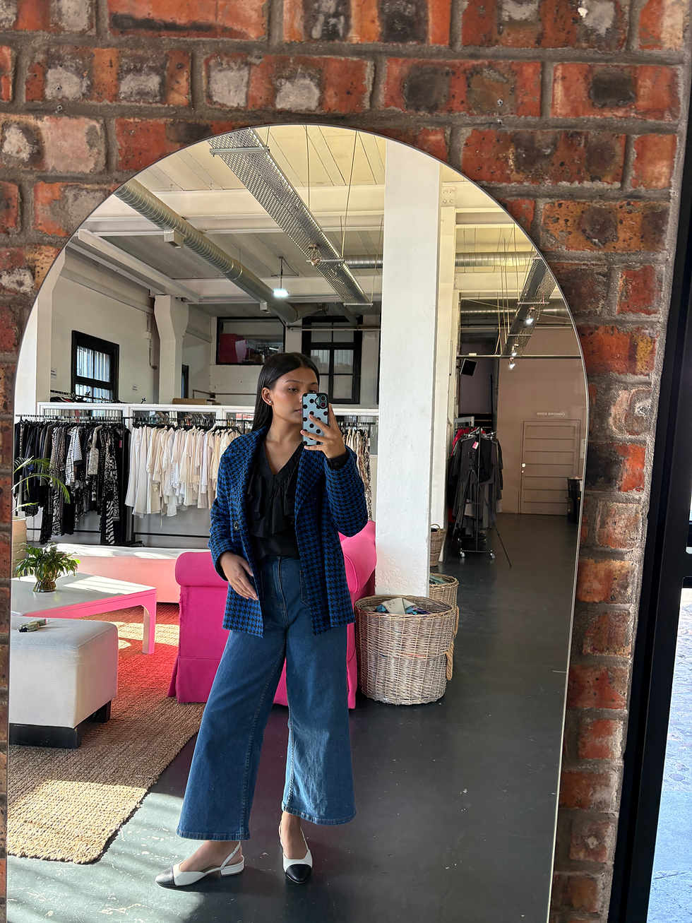 Thumbnail: 1971 Black Ruffle Collar Shirt - Size S
