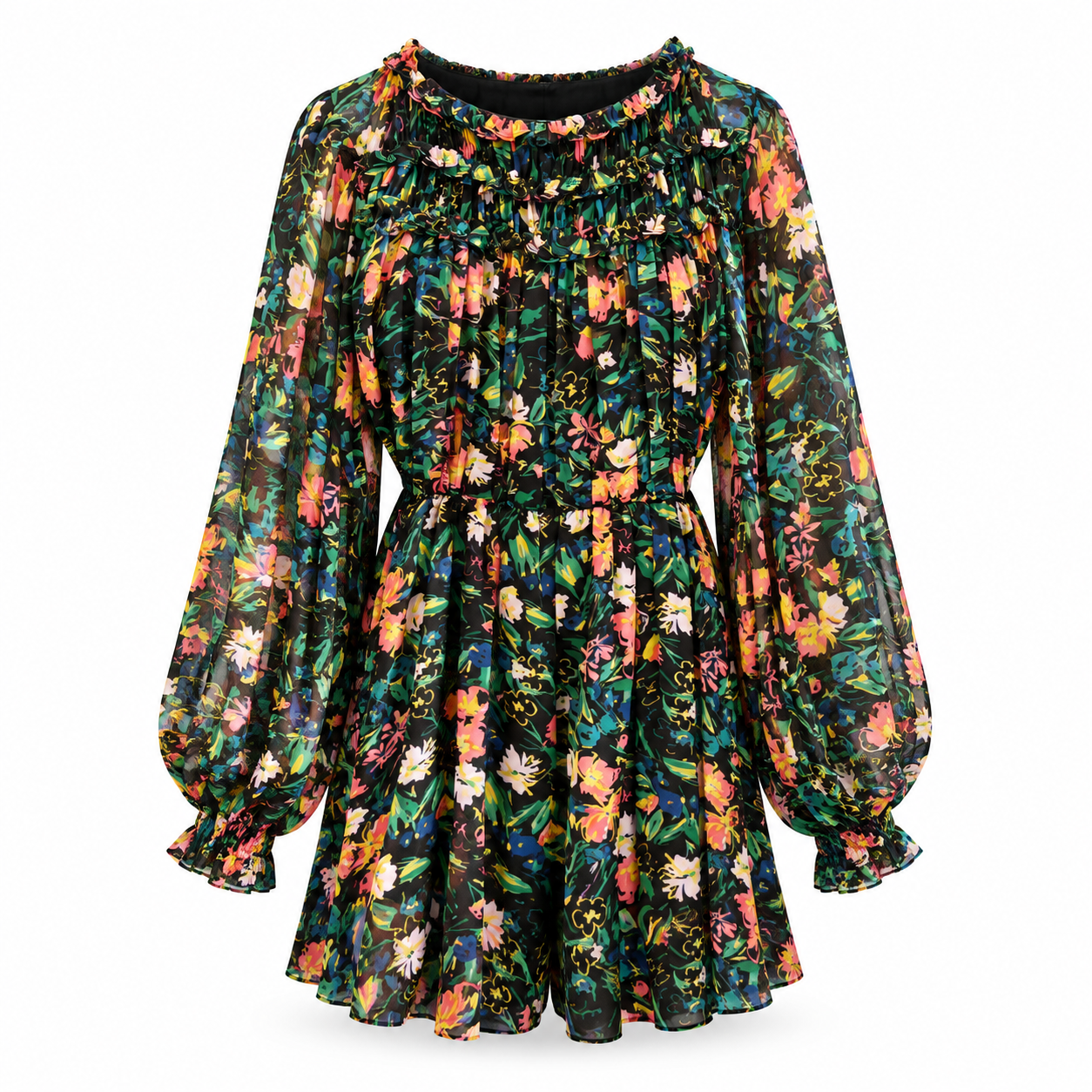 Ted Baker Black Floral Playsuit - Size 1 (XS/S)