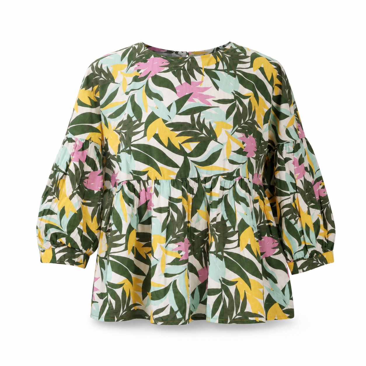 Kelso Multicoloured Floral Peplum Top - Size 10 (M)