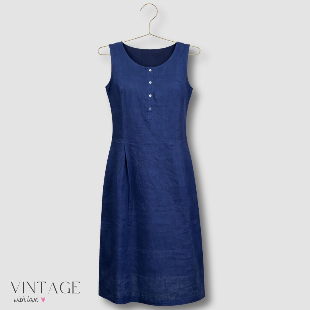 Poetry Navy Blue Sleeveless Midi Dress - Size 10