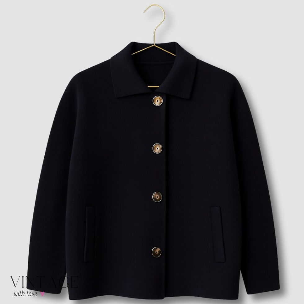 Trenery Navy Blue Knit Jacket - Size L