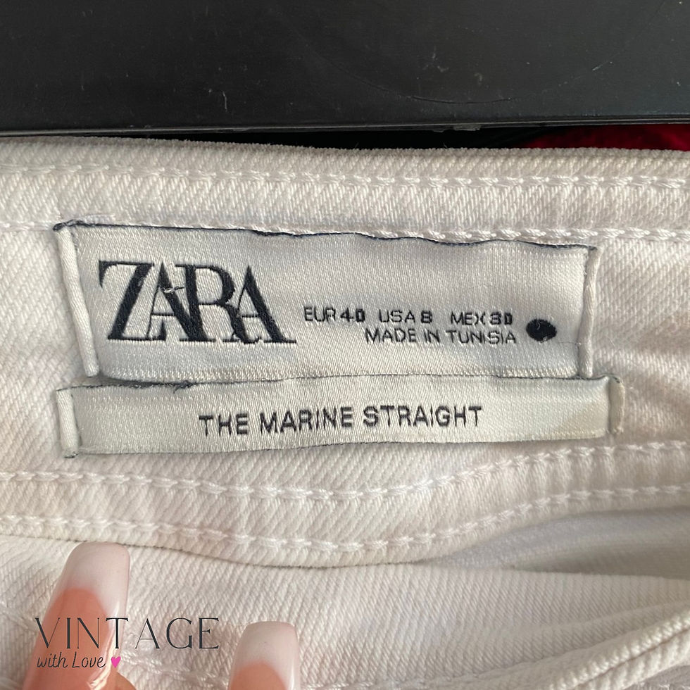 Thumbnail: Zara White Straight Leg Jeans - Size 40
