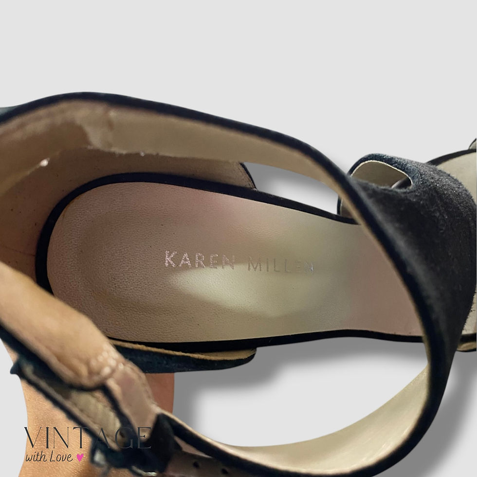 Thumbnail: Karen Millen Black Strap Stiletto Heel - Size 38