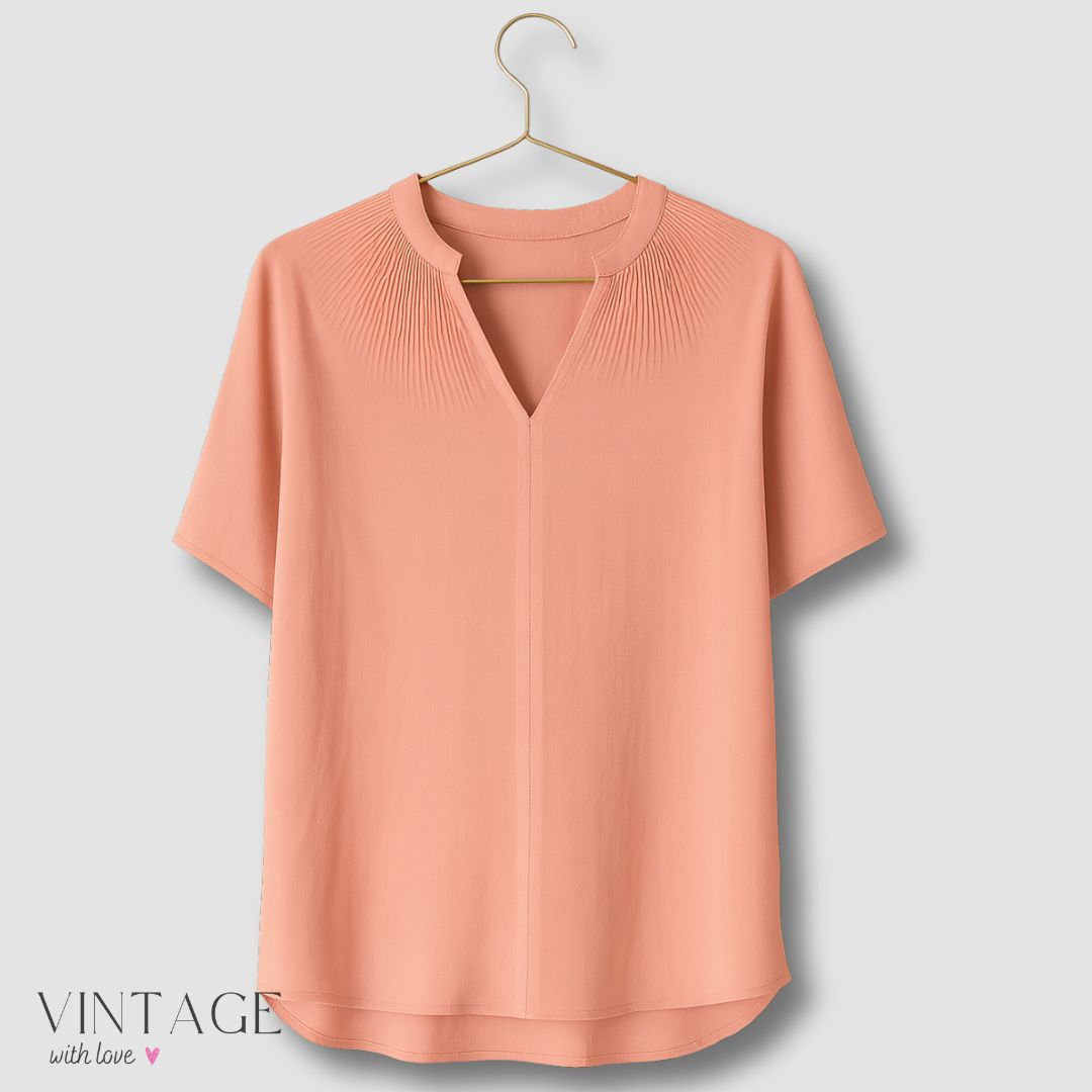 H&M Peach Short Sleeve Blouse - Size M