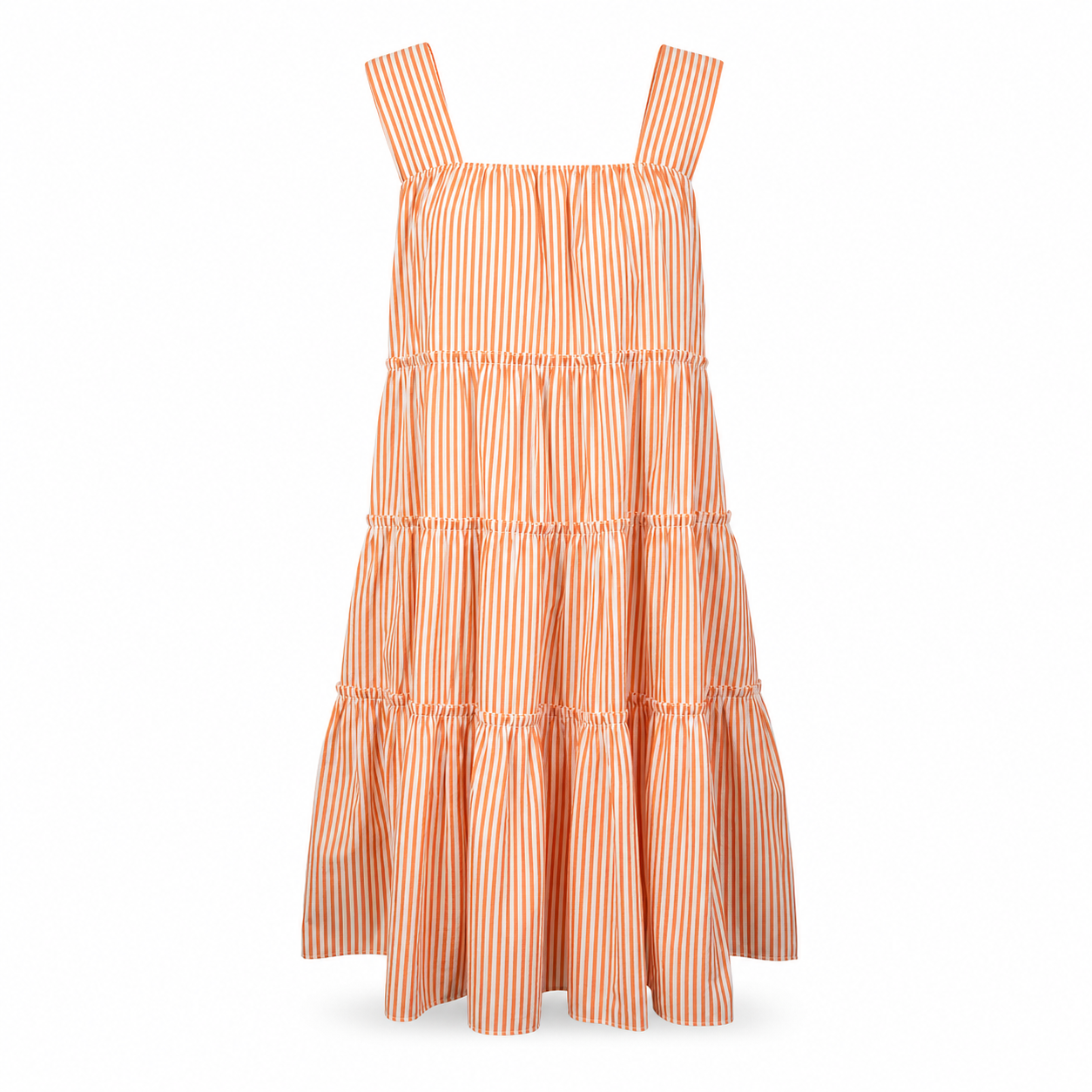 Smudj Orange/White Stripe Dress - Size M