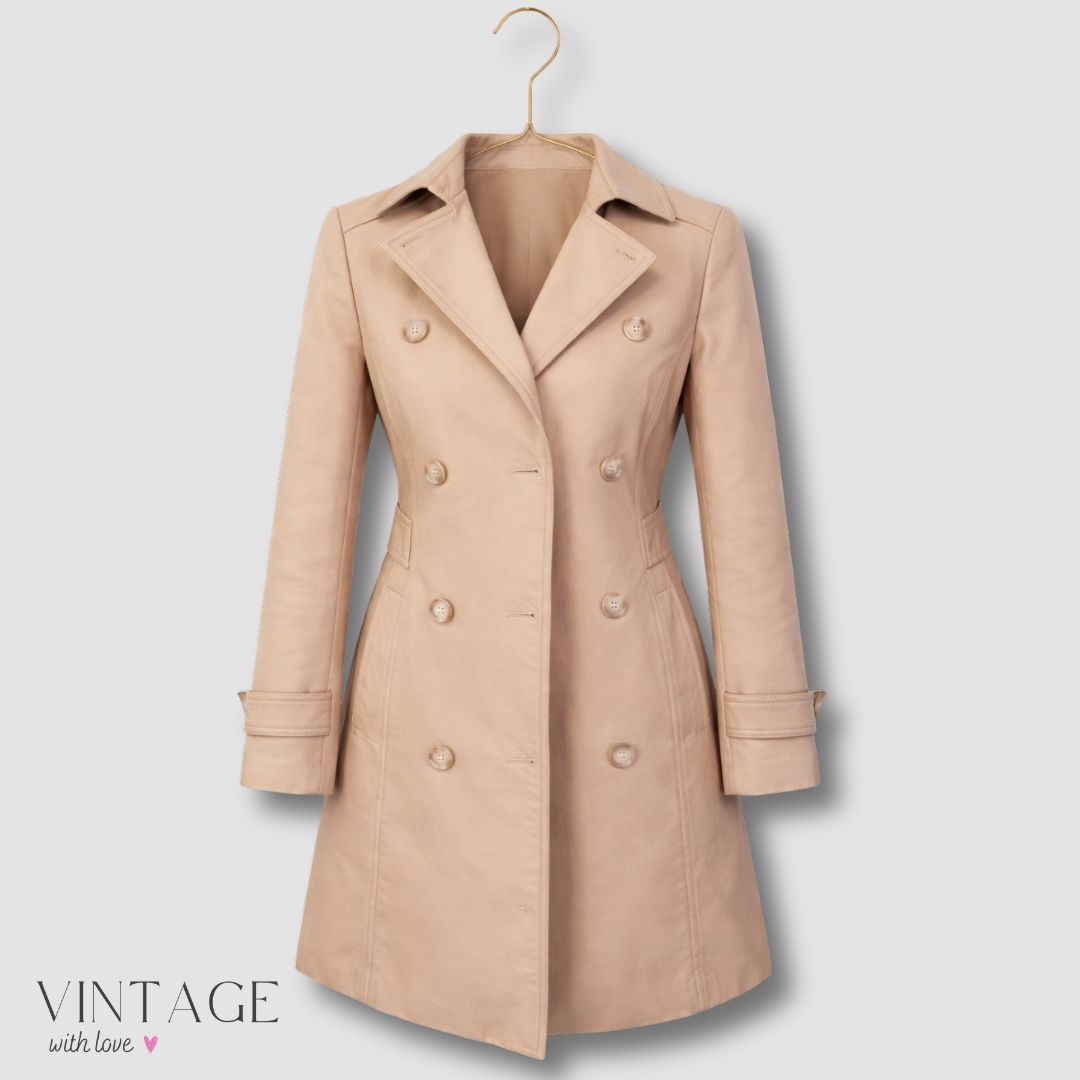 Forever New Beige Double Breasted Coat- Size Eur 32