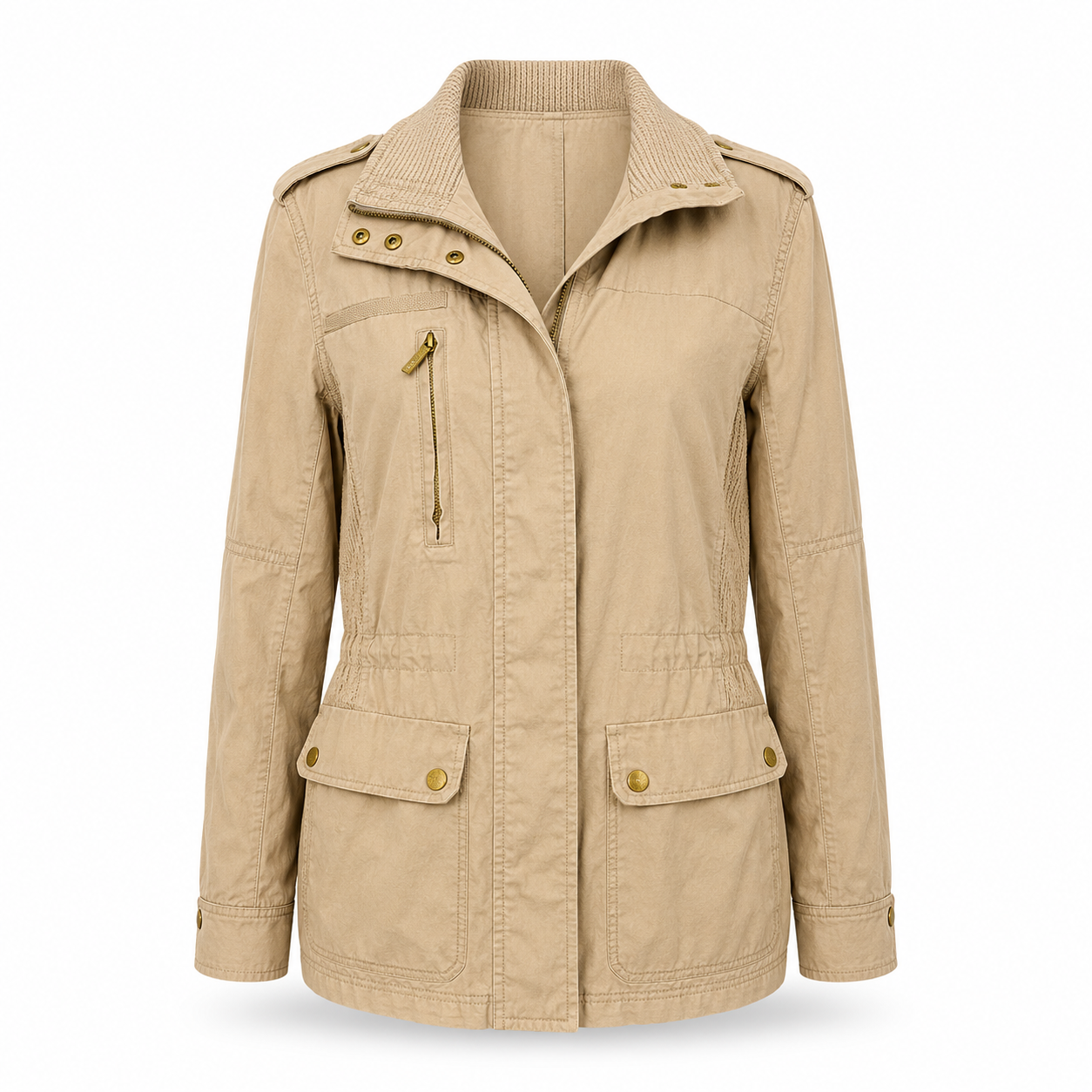 H&M Beige Utility Jacket - Size EUR 44
