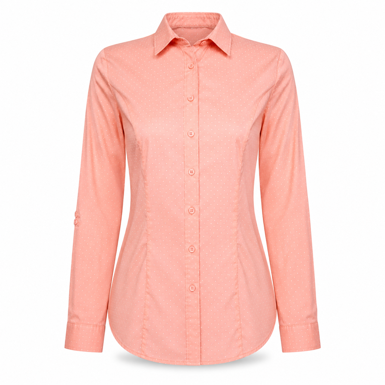 Pepperberry Peach Polka Dot Shirt - Size 8 (S)