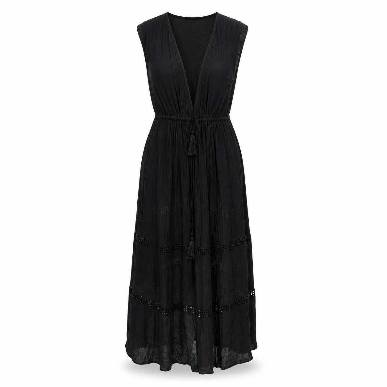 Calzedonia Cobey Black Tie Front Dress - Size Estimate M