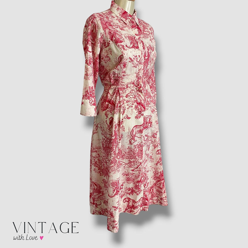 Thumbnail: Desray Pink Floral Button Up Dress - Size 38