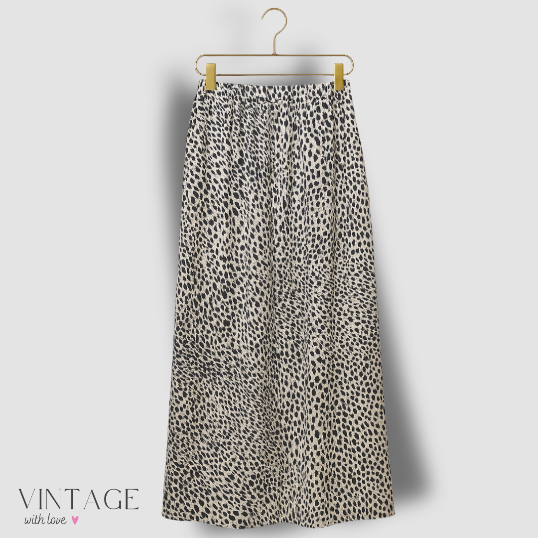 Black & White Animal Print Skirt - Size Estimate M