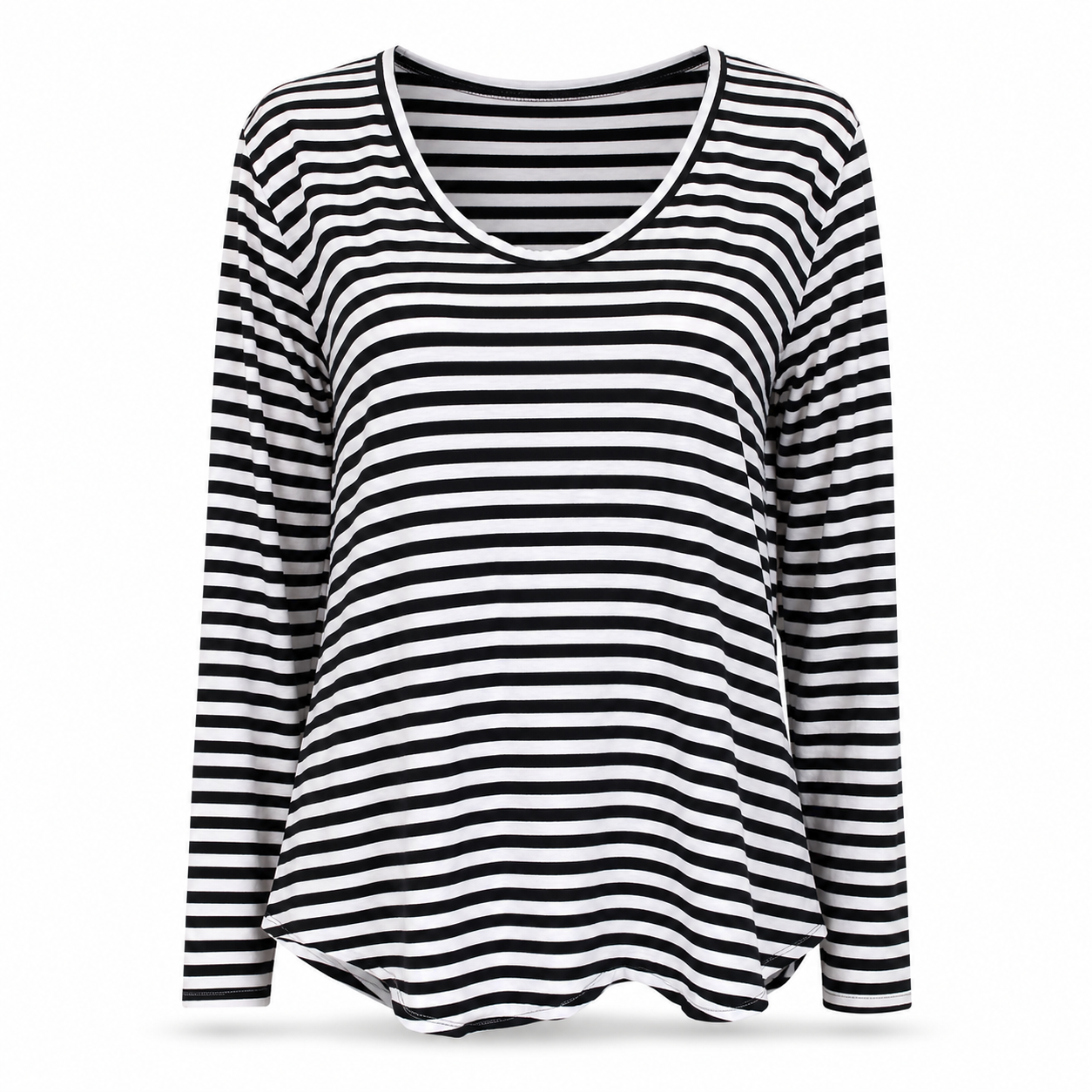 Country Road Black & White Striped Long Sleeve Shirt – Size S
