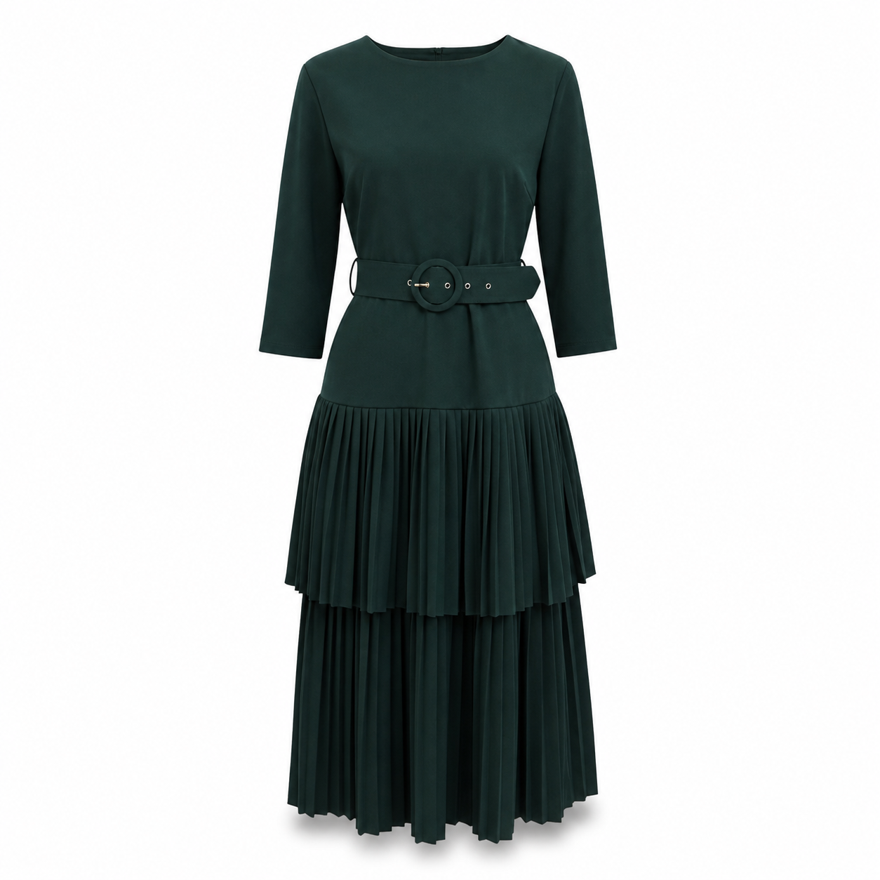 Miss Port Forest Green Long Dress - Size XL