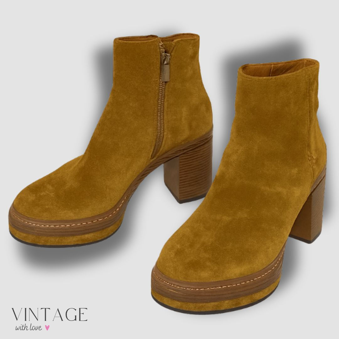 Steve Madden Brown Platform Block Heel Boots - Size Estimated UK 4