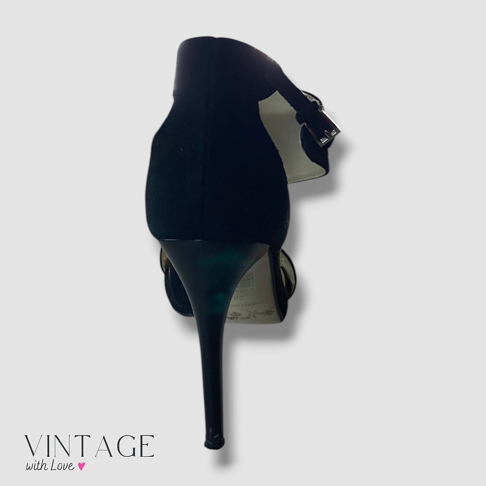 Thumbnail: Karen Millen Black Strap Stiletto Heel - Size 38