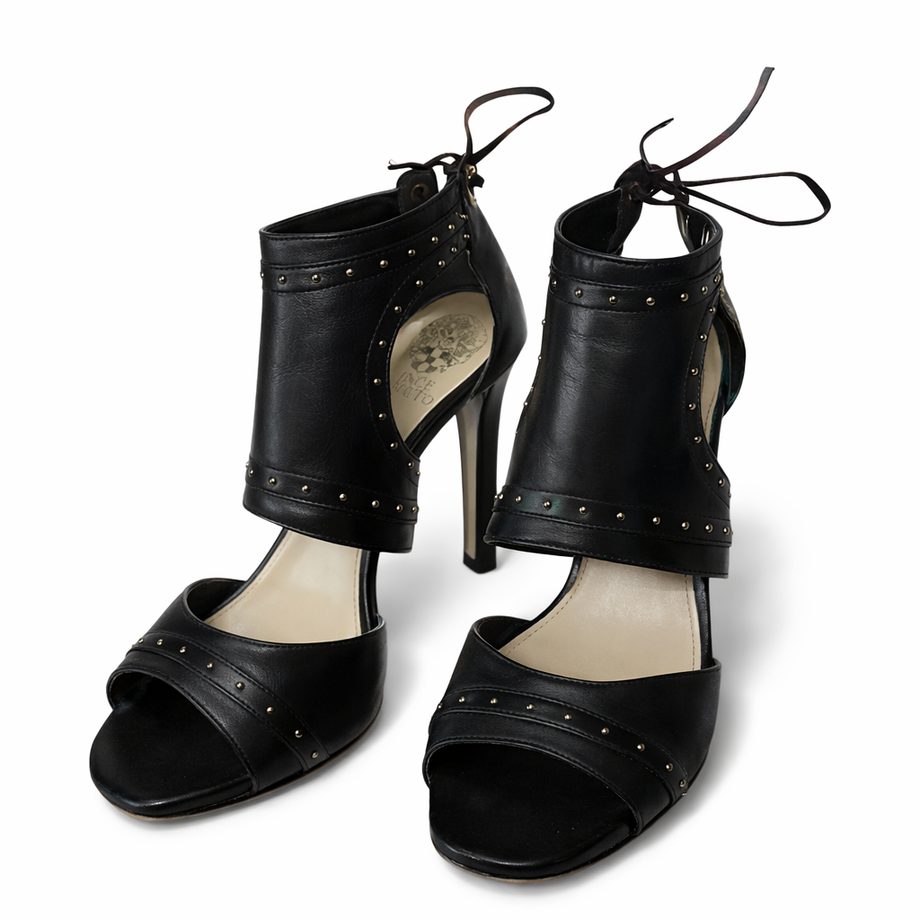 Vince Camuto Black Gold Stud Stiletto Heels - Size 38