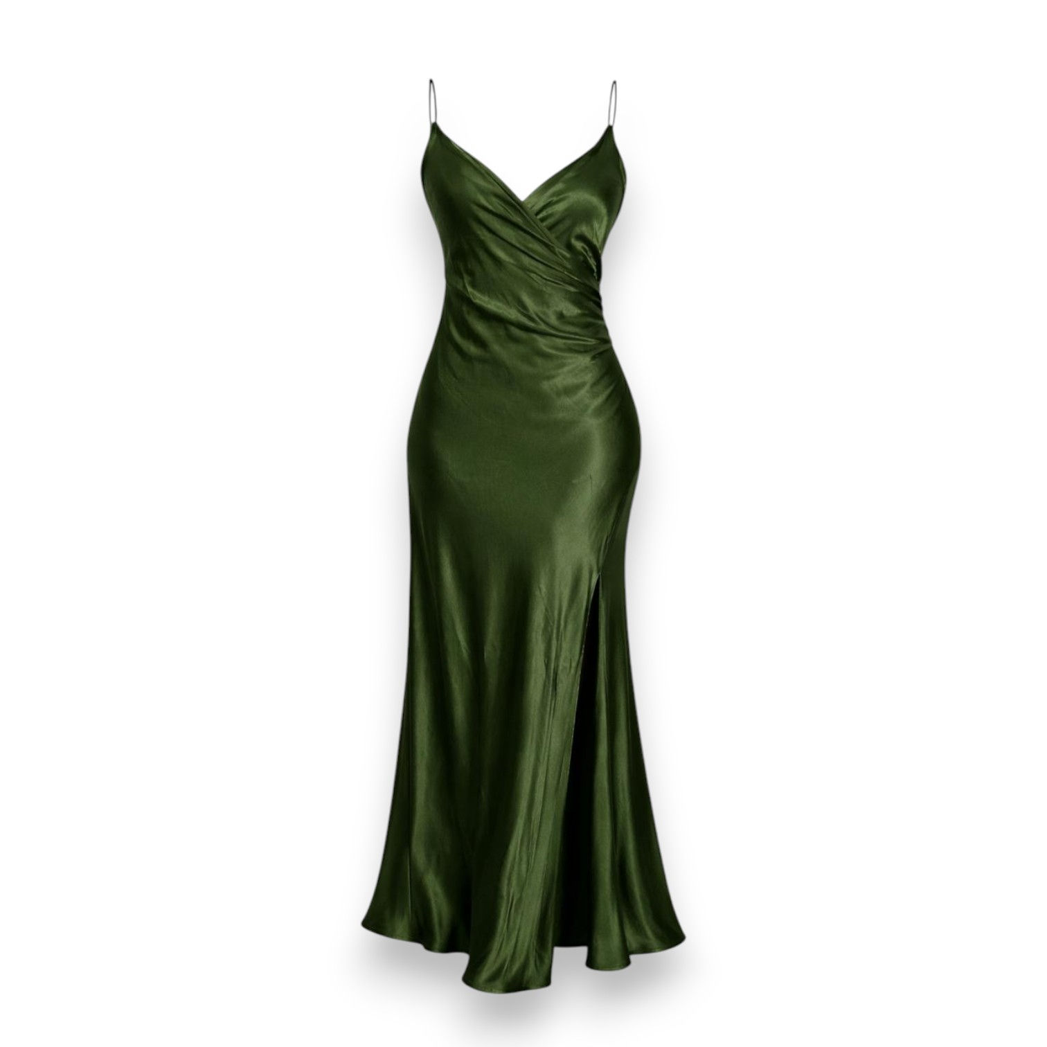 Zara Olive Green Slip Dress - Size EUR XS