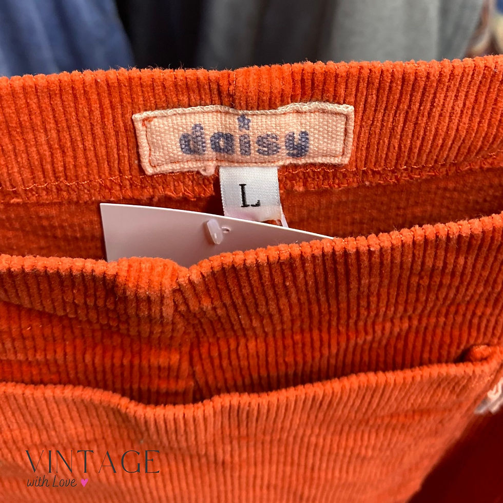 Thumbnail: Daisy Rust Orange Corduroy Dungaree - Size L