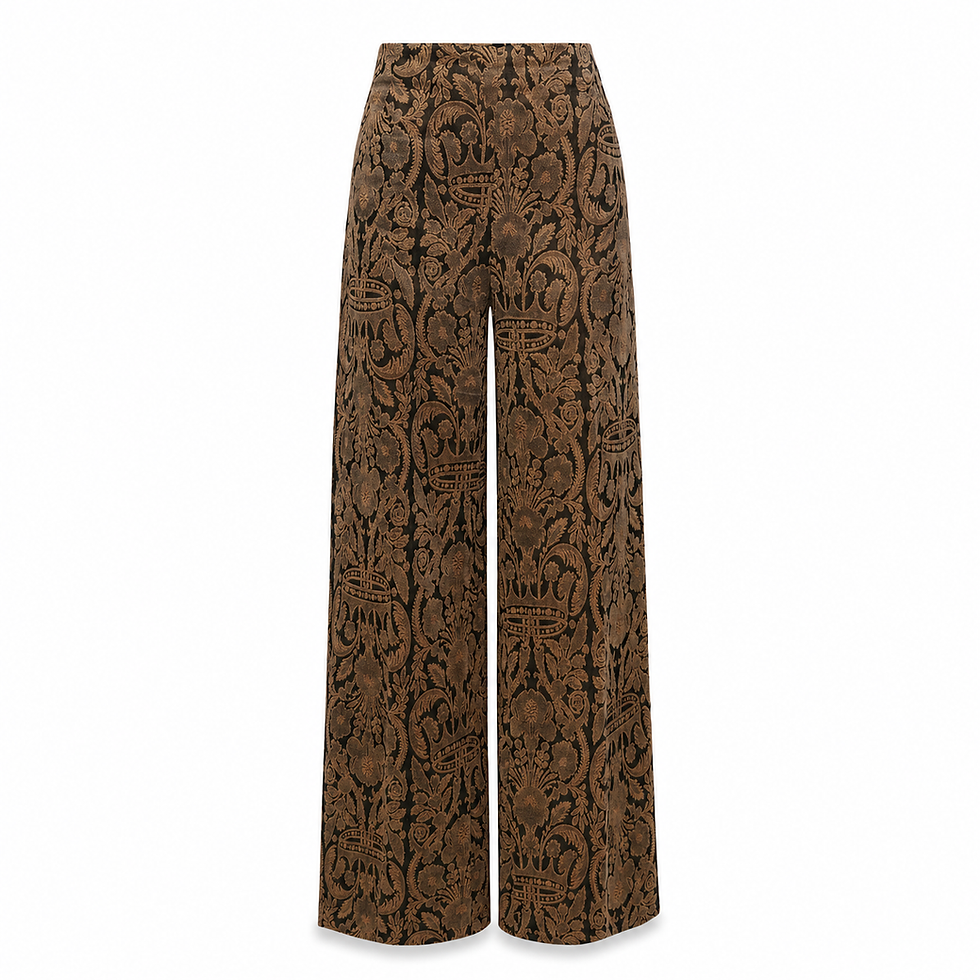 Thumbnail: Laurel Jeans Vintage-inspired Brocade Wide Leg Trousers  - Size Estimate M