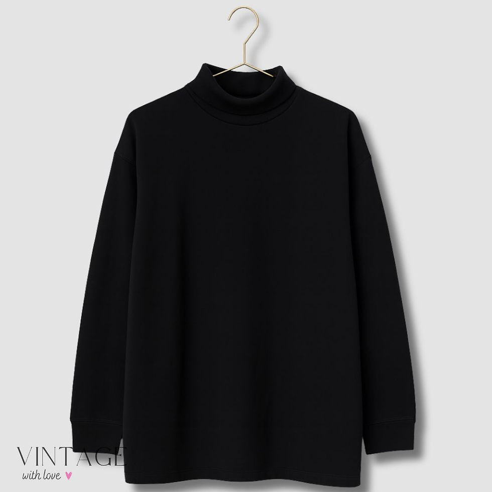 Misguided Black Polo Neck Dress - Size UK14